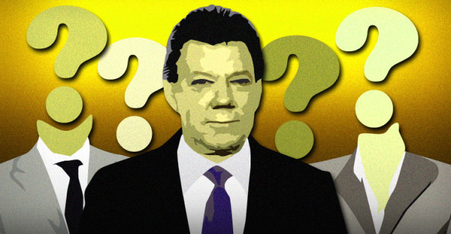 Juan Manuel Santos and his cabinet