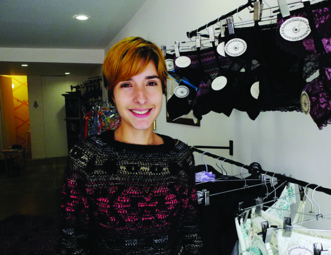 María Pardo in her lingerie boutique in Bogotá