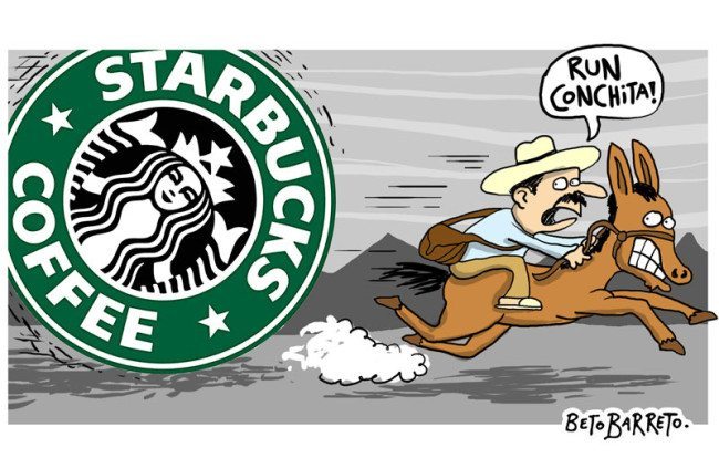 Illustration by Alberto Barreto on the recent farmers' strike.