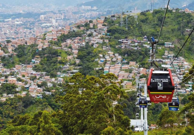 On rails and cables, Medellin moves.