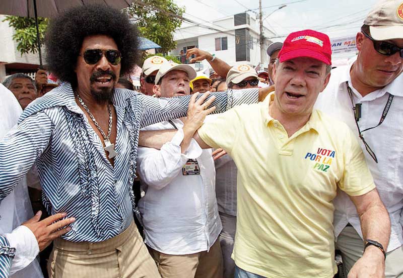 Juan Manuel Santos on the campaign trail in Barranquilla.