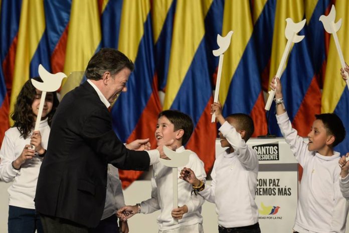 Juan Manuel Santos after winning the second round of elections June 15th.