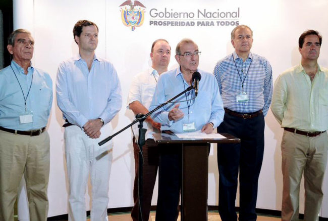 The Colombian negotiating team in Havana, Cuba.