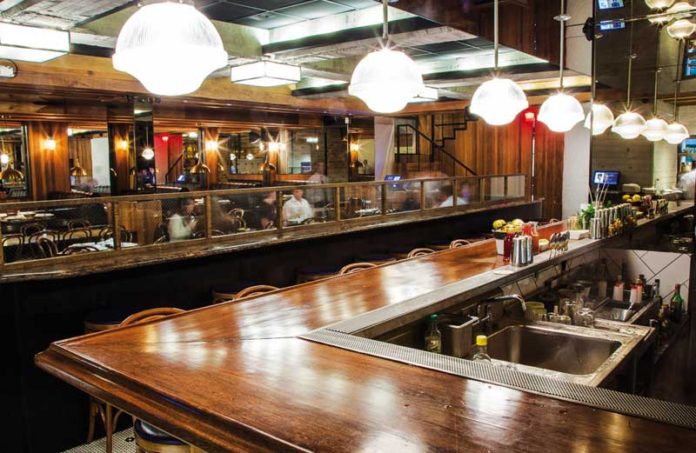 The basement dining room of the Ugly American.