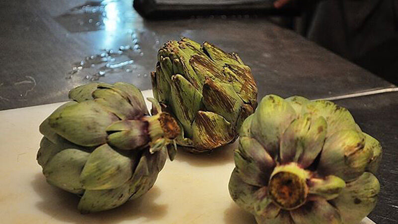 The roasted artichokes at La Xarcuteria in Bogotá.