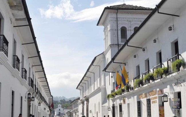 The colonial streets of Popayan.