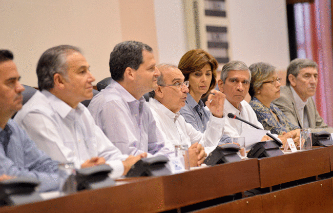 The Colombian negotiating team in Havana.