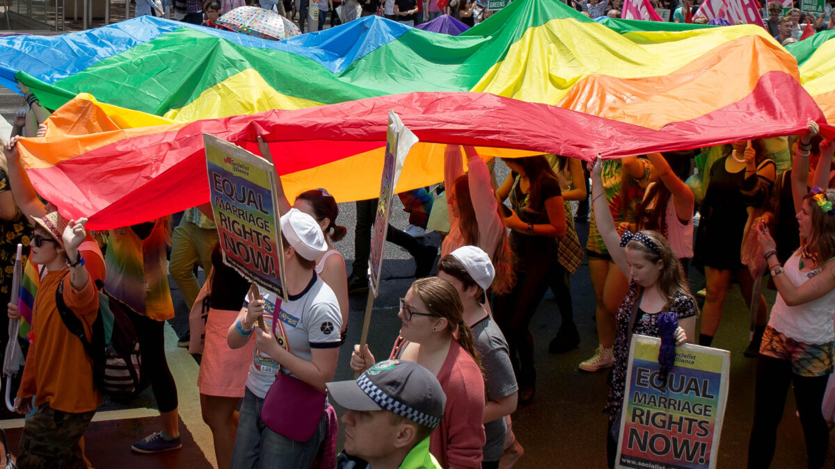 A gay rally in Boise, Idaho.