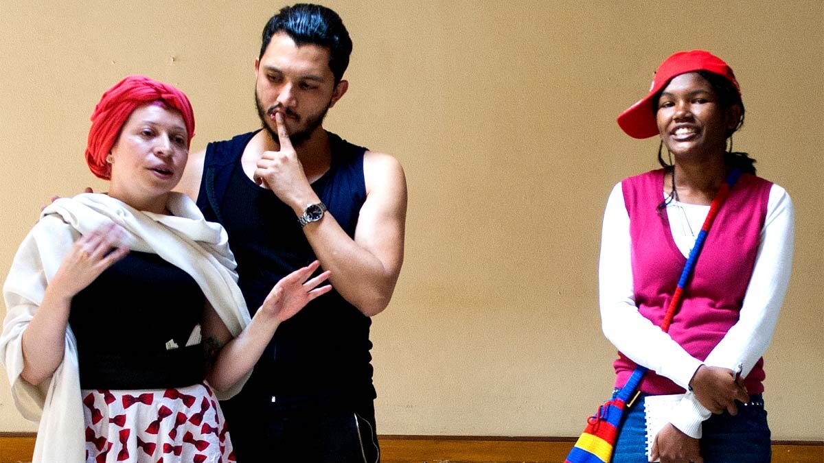 Ely Ríos Bonilla participates in the Theatre of the Oppressed workshop in Bogotá.