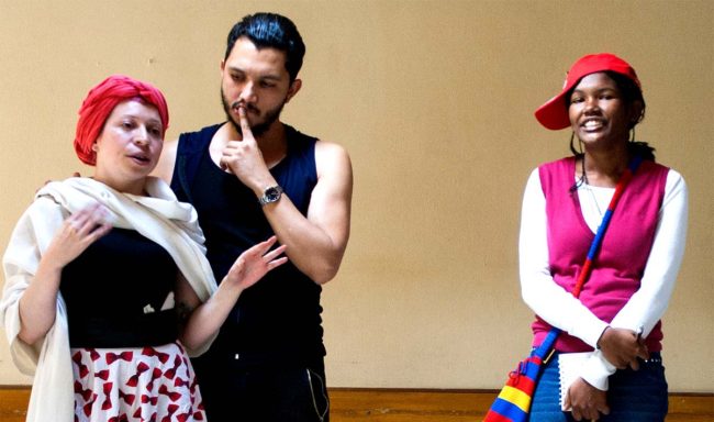 Ely Ríos Bonilla participates in the Theatre of the Oppressed workshop in Bogotá.