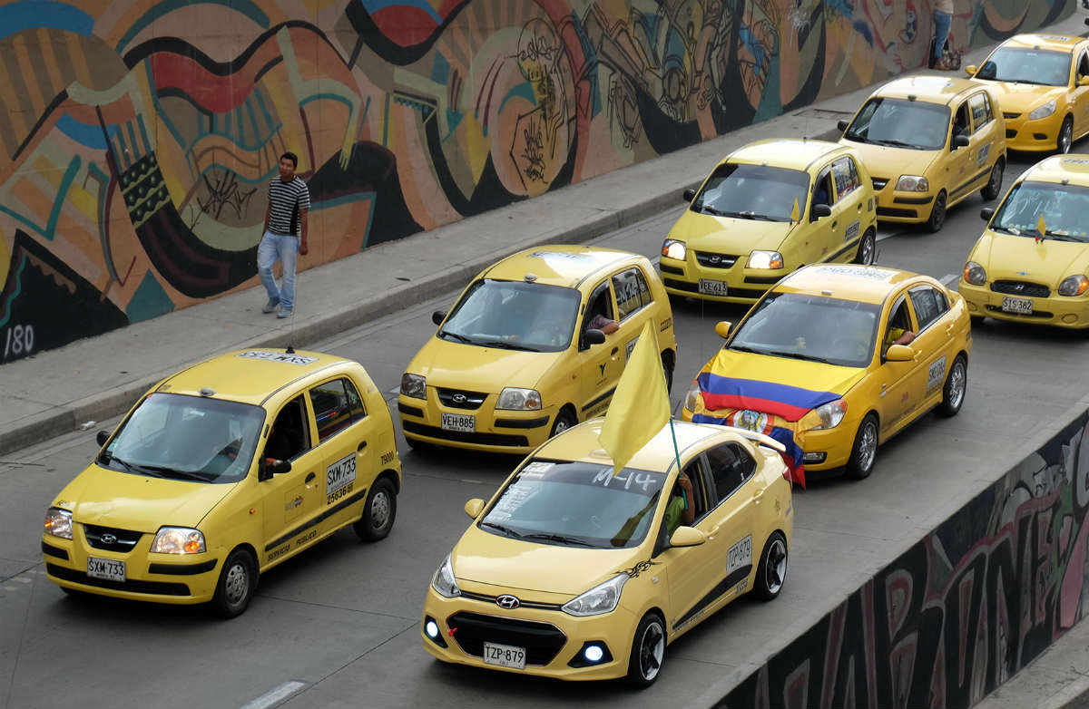 Taxi protest in Bogotá