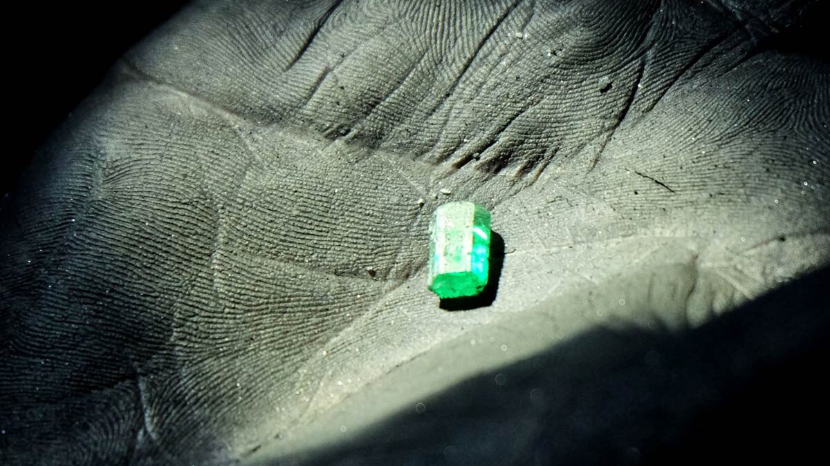 Emeralds mined in Muzo, Colombia