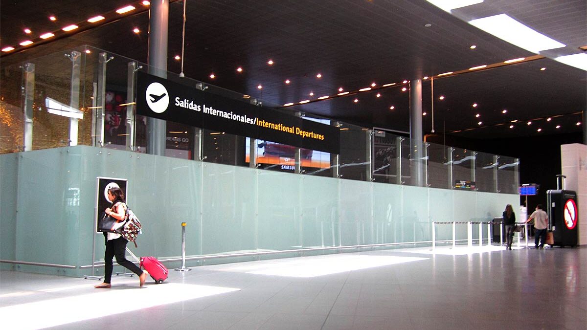 Travelers pass through Bogotá's El Dorado airport.