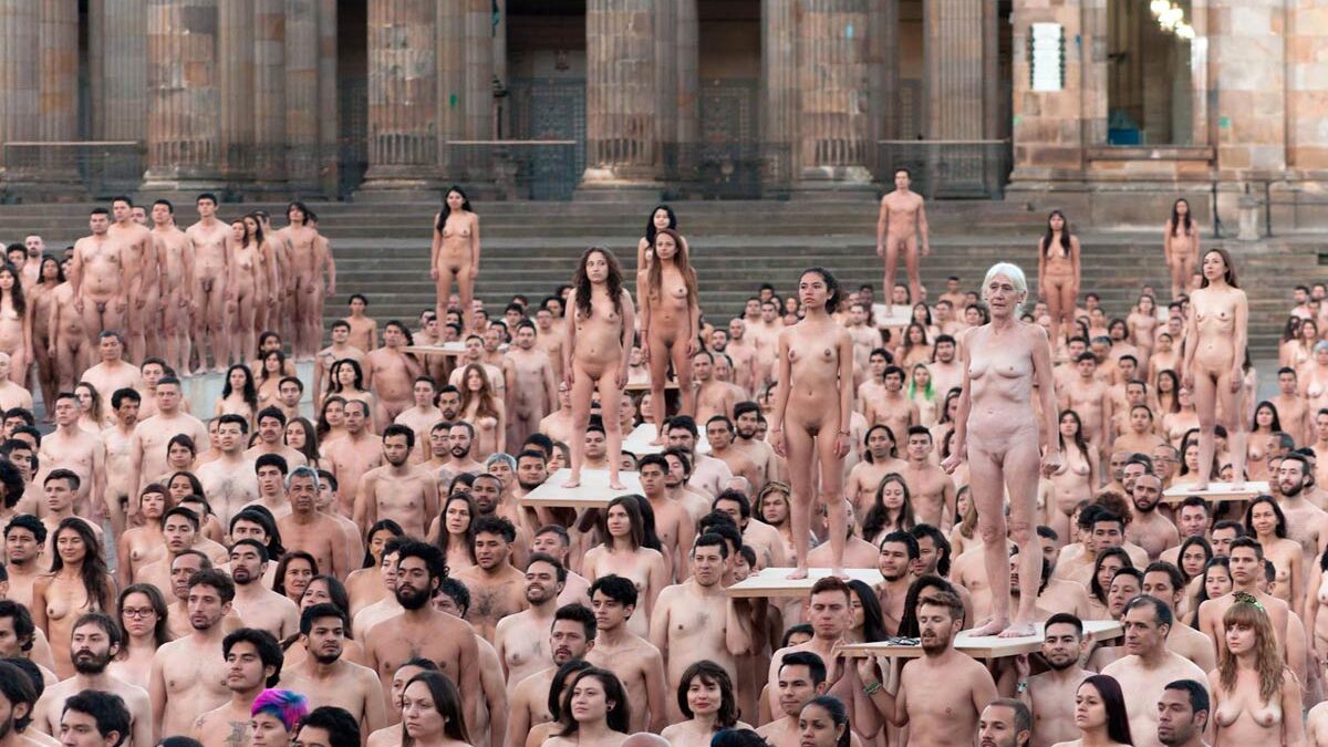 Photographer Spencer Tunick shot this photo in Bogotá, Colombia last week.