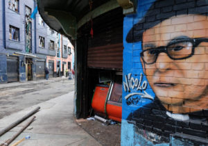 Mural to Padre Nícolo, the Catholic priest who worked with the street children in the capital.