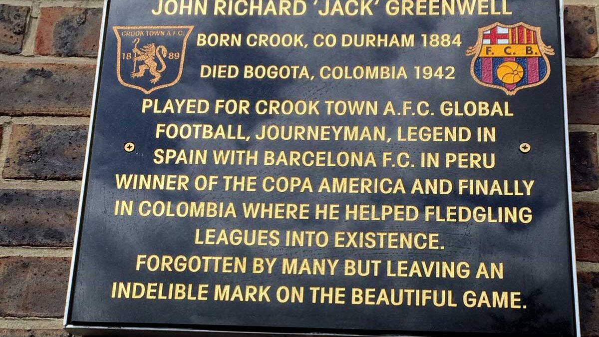 A memorial to Jack Greenwell in his hometown in England