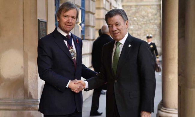 President Santos meets with the mayor of London during a state visit to the UK. (Photo credit Presidencia de la República)