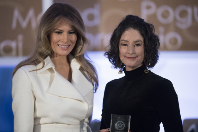 First Lady Melania Trump with Natalia Ponce de Leon during ceremony. Photo: State Dept.