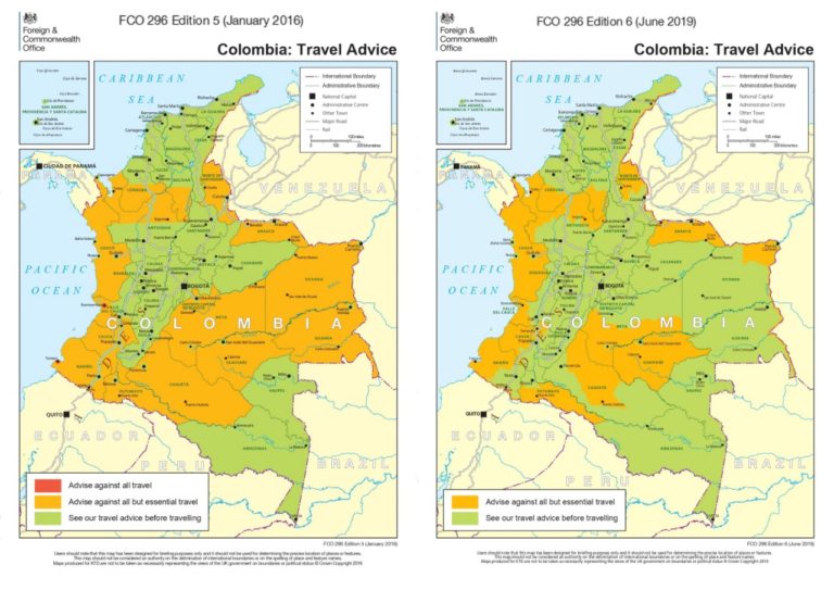 The UK Foreign Office updates its Colombia Travel Advisory