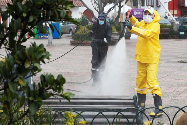 Small town Colombia disinfect to mitigate community spread of COVID-19