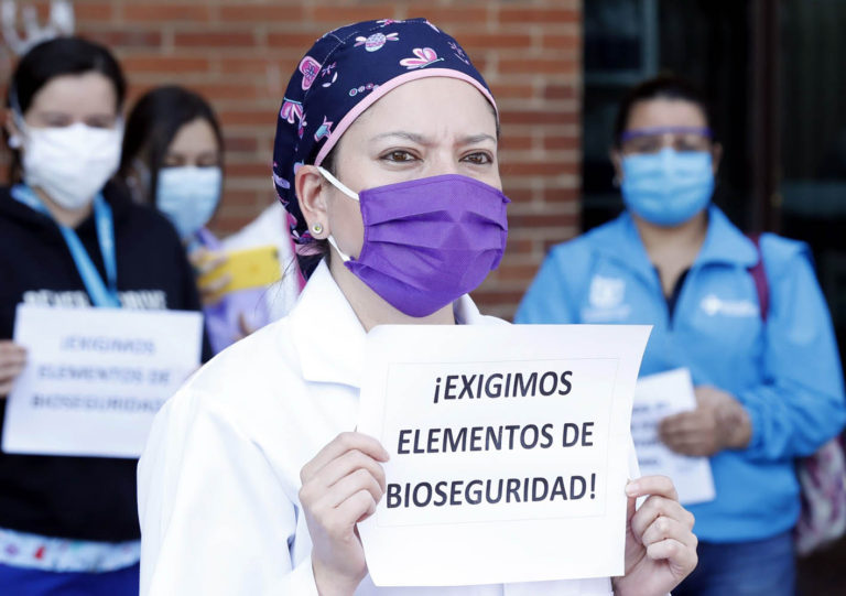 Colombian healthcare workers stage peaceful protests as COVID-19 cases reach 6507