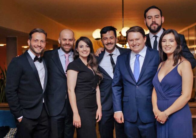 Santiago Peraza, Eric Tabone, Roxana Irimea, Diego Peraza, David Simpson, Felipe Giraldo and Laura Simpson.
