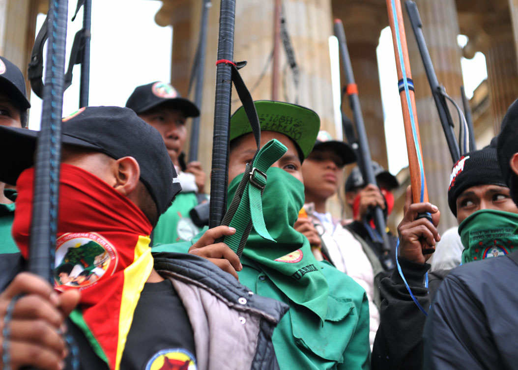 Colombia’s Indigenous Guard in Bogotá for Petro’s “March for Life”