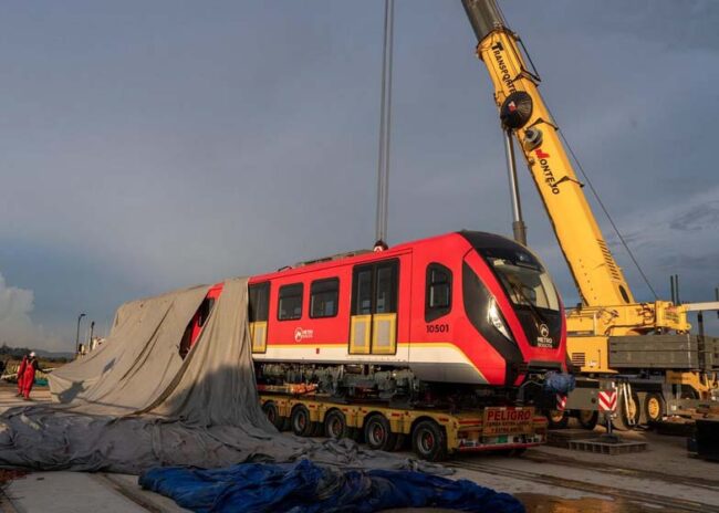 Five of the Metro de Bogotá trains are currently in the Colombian capital. Photo: Alcaldía de Bogotá