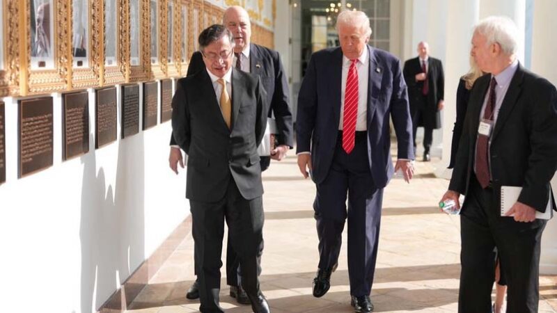 Colombian President Gustavo Petro and U.S President Donald Trump inside the White House. Photo: The White House