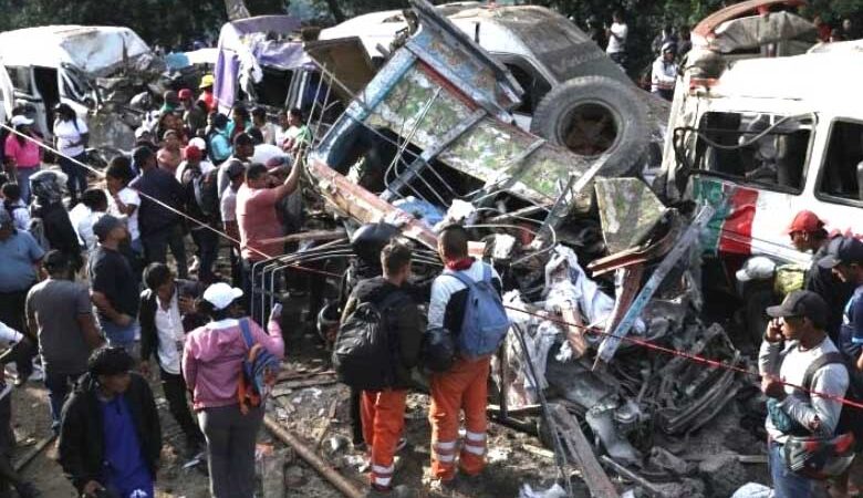 Carnage along the Pan-American highway after FARC dissidents detonated a bomb killing at least 20 civilians on Saturday. Photo: X